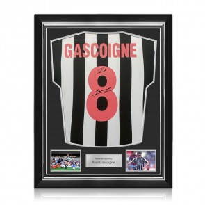 Paul Gascoigne Signed Newcastle United 1984 Home Football Shirt. Superior Frame