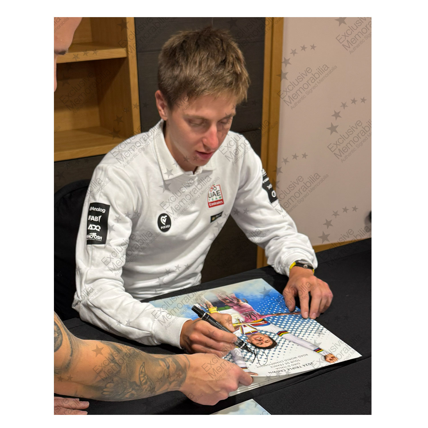 Tadej Pogacar Signed Cycling Photo: Triple Crown. Deluxe Frame