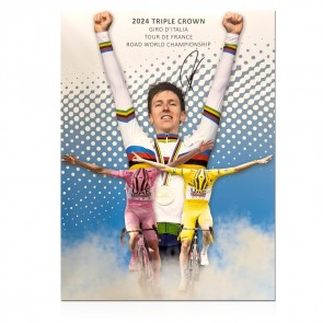 Tadej Pogacar Signed Cycling Photo: Triple Crown