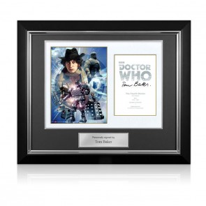 Tom Baker Signed Doctor Who Poster. Deluxe Frame