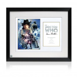Tom Baker Signed Doctor Who Poster. Framed 