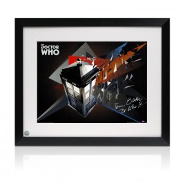 Tom Baker Dr Who Signed Tardis Poster. Framed