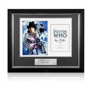 Tom Baker Dr Who Signed Poster. Deluxe Frame