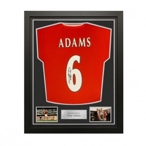 Tony Adams Signed Arsenal 1985 Football Shirt. Standard Frame