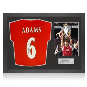 Tony Adams Signed Arsenal 1985 Football Shirt. Icon Frame
