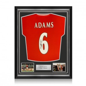 Tony Adams Signed Arsenal 1985 Football Shirt. Superior Frame