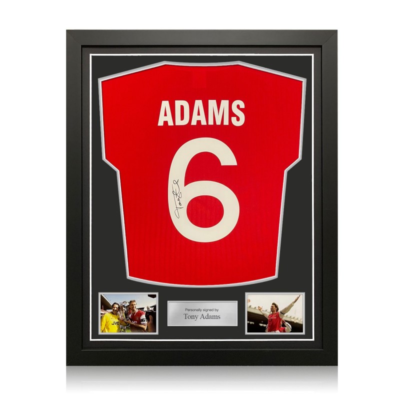 Tony Adams Signed Arsenal 1985 Football Shirt. Standard Frame