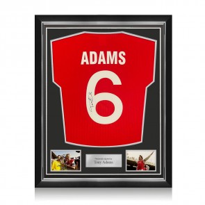 Tony Adams Signed Arsenal 1985 Football Shirt. Superior Frame
