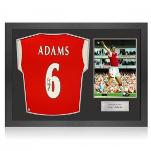 Tony Adams Signed Arsenal Football Shirt. Icon Frame