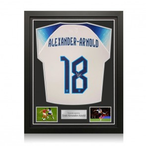 Trent Alexander-Arnold Signed England 2022 Football Shirt. Standard Frame