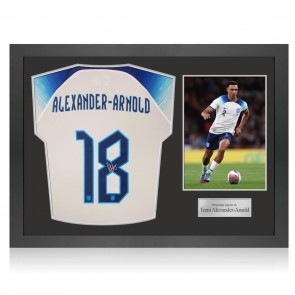 Trent Alexander-Arnold Signed England 2022 Football Shirt. Icon Frame