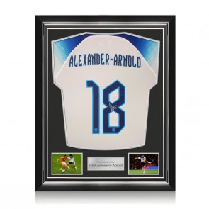 Trent Alexander-Arnold Signed England 2022 Football Shirt. Superior Frame