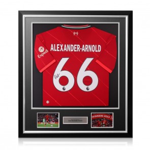 Trent Alexander-Arnold Signed Liverpool 2021-22 Football Shirt. Deluxe Frame