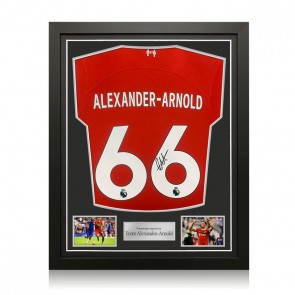 Trent Alexander-Arnold Signed Liverpool 2023-24 Football Shirt. Standard Frame