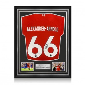 Trent Alexander-Arnold Signed Liverpool 2023-24 Football Shirt. Superior Frame