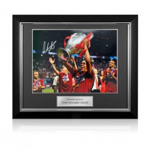 Trent Alexander-Arnold Signed Liverpool Football Photo: Champions League Trophy. Deluxe Frame