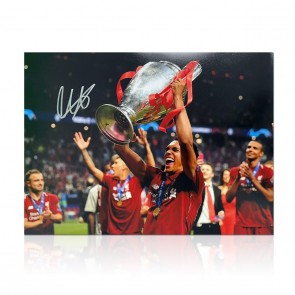 Trent Alexander-Arnold Signed Liverpool Football Photo: Champions League Trophy