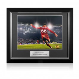 Trent Alexander-Arnold Signed Liverpool Football Photo: Corner. Deluxe Frame