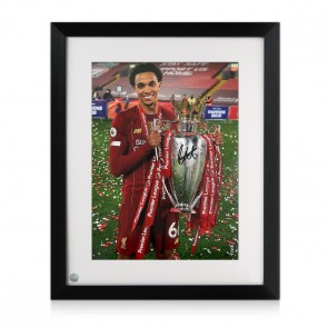 Trent Alexander-Arnold Signed Liverpool Football Photo: PL Trophy. Framed