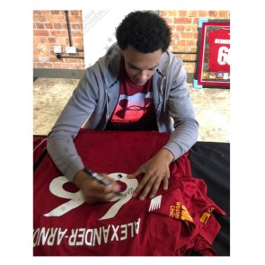 Trent Alexander-Arnold Signed Liverpool 2019-20 Shirt. Standard Frame