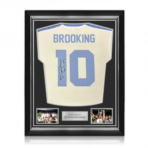 Trevor Brooking Back Signed 1980 West Ham FA Cup Final Football Shirt. Superior Frame