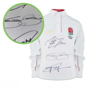 Jonny Wilkinson, Martin Johnson And Jason Robinson Signed England Rugby Shirt. Damaged A