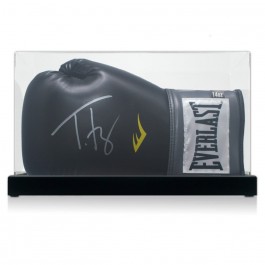Tyson Fury Signed Boxing Glove: Black. Display Case