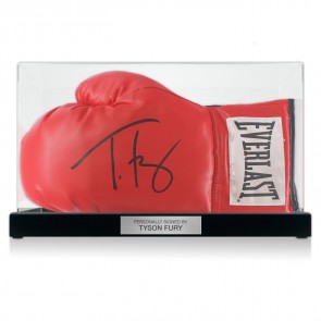 Tyson Fury Signed Boxing Glove. Display Case With Plaque