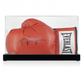 Tyson Fury Signed Red Boxing Glove In Display Case