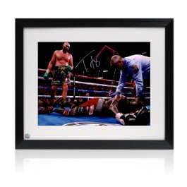 Tyson Fury Signed Boxing Photo: Fury vs Wilder 3. Framed