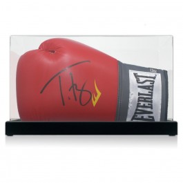 Tyson Fury Signed Boxing Glove: Red. Display Case