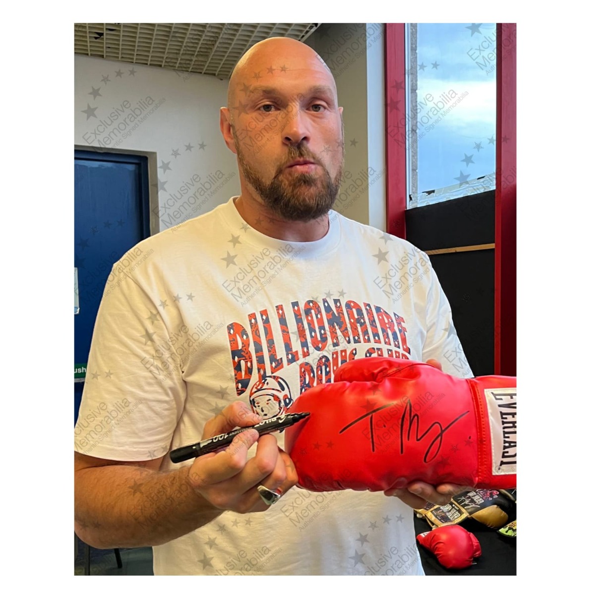  Tyson Fury Signed Boxing Glove. In Display Case