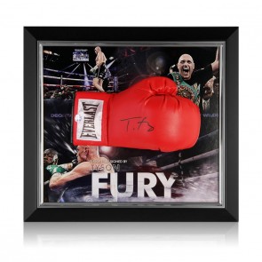 Tyson Fury Signed Red Boxing Glove Framed