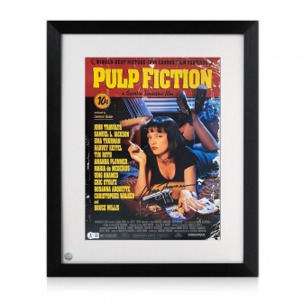 Uma Thurman Signed Pulp Fiction Poster. Standard Frame