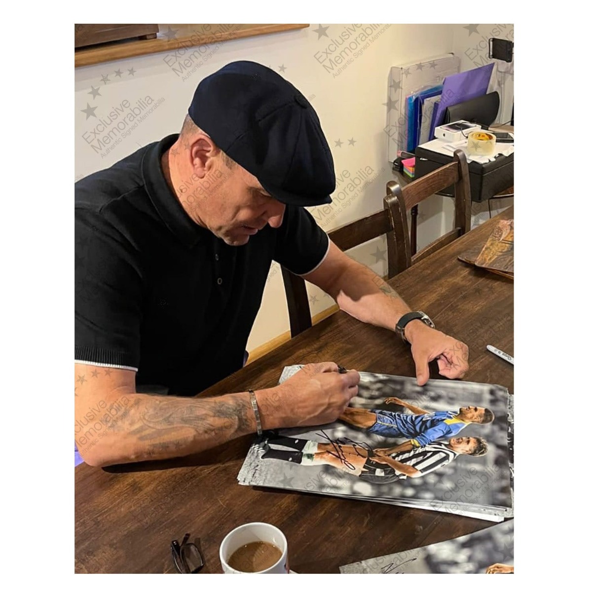 Paul Gascoigne And Vinnie Jones Signed Photo. Damaged B