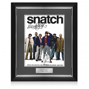 Vinnie Jones Signed Snatch Poster. Deluxe Frame