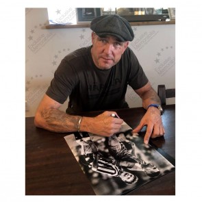 Vinnie Jones and Paul Gascoigne Dual Signed Photo. Deluxe Frame