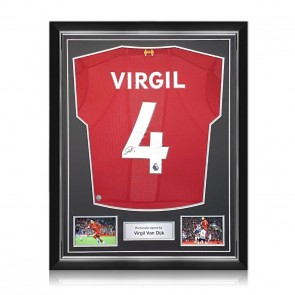 Virgil Van Dijk Signed Liverpool Football Shirt. Superior Frame