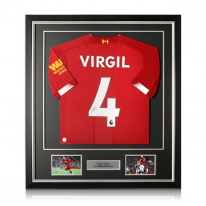 Virgil Van Dijk Signed Liverpool Football Shirt. Deluxe Frame