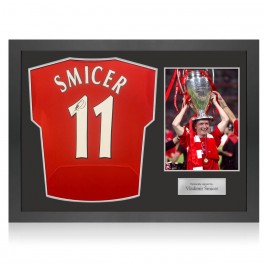 Vladimir Smicer Signed Liverpool 2005 Football Shirt. Icon Frame