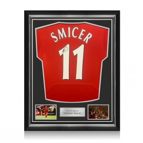 Vladimir Smicer Signed Liverpool 2005 Football Shirt. Superior Frame