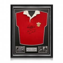 Wales Rugby Shirt Signed By Gareth Edwards, JPR Williams And Phil Bennett. Superior Frame