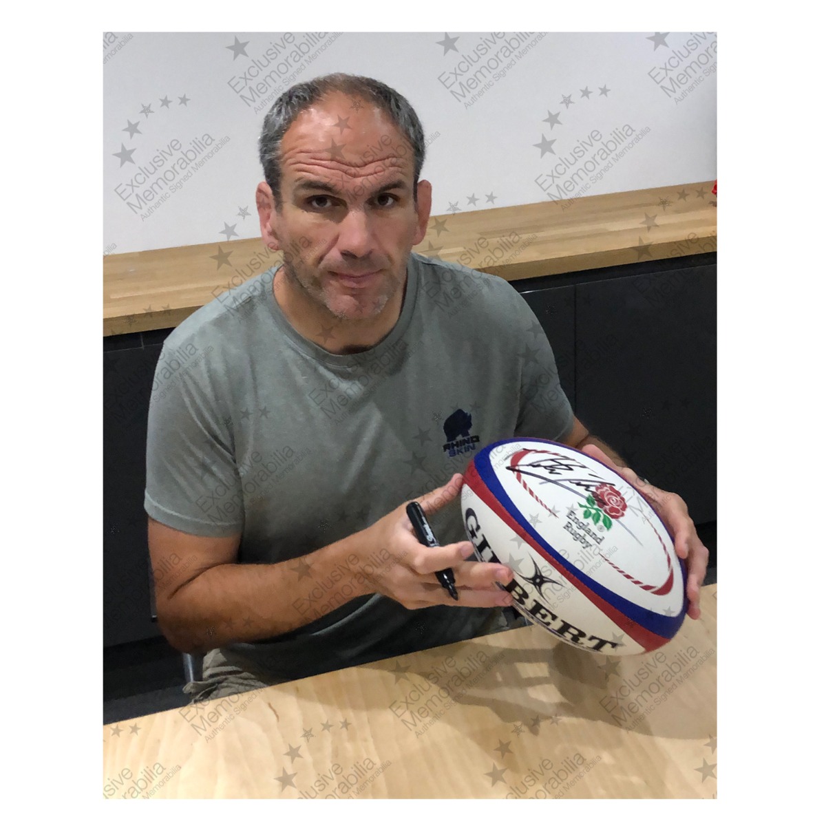 Martin Johnson And Jonny Wilkinson Signed England Rugby Ball. Display Case