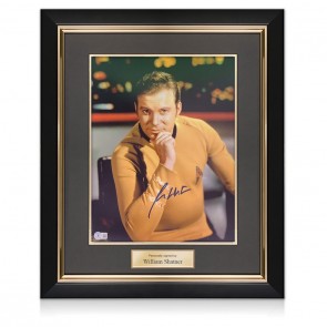 William Shatner Signed Star Trek Photo. Deluxe Frame
