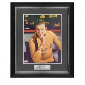William Shatner Signed Star Trek Photo: Kirk. Deluxe Frame