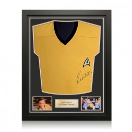 William Shatner Signed Star Trek Jersey. Standard Frame 