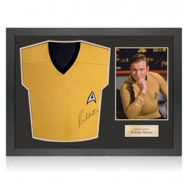 William Shatner Signed Star Trek Jersey. Icon Frame