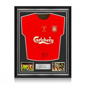 Xabi Alonso Signed Liverpool 2005 Football Shirt. Superior Frame