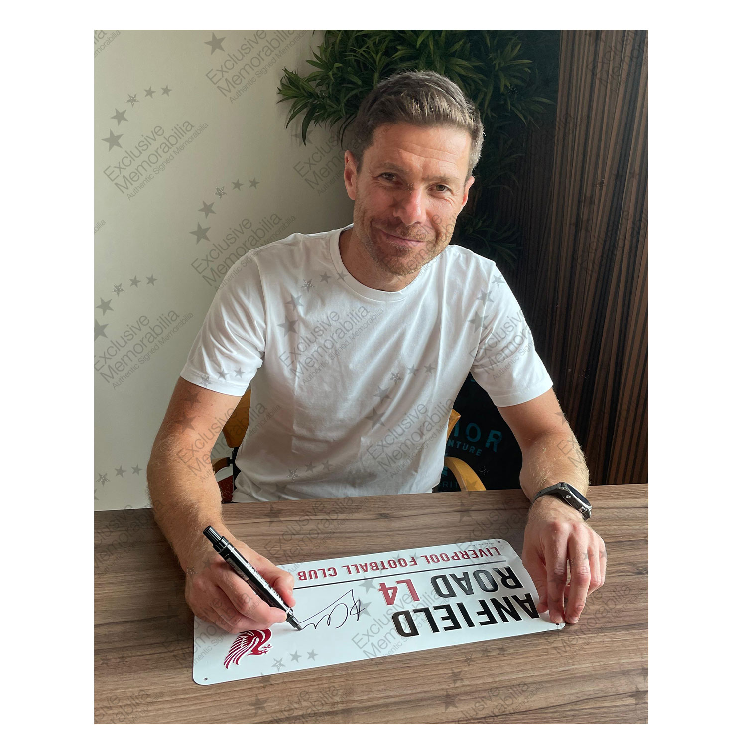 Xabi Alonso Signed Liverpool Street Sign. Framed