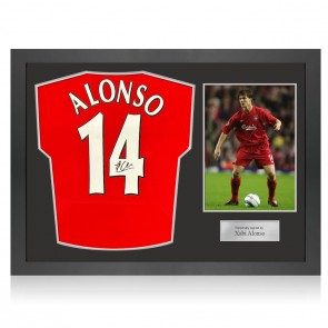 Xabi Alonso Back Signed Liverpool 2005 Football Shirt. Icon Frame
